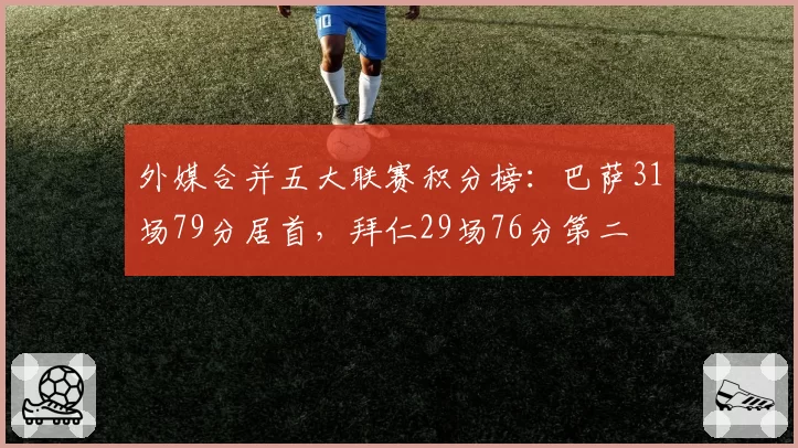 外媒合并五大联赛积分榜：巴萨31场79分居首，拜仁29场76分第二